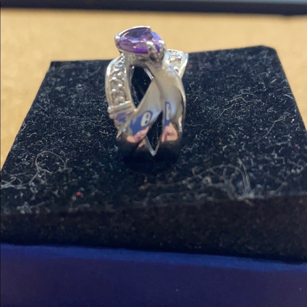 Lia Sophia purple stone silver ring 8 - Picture 2 of 4